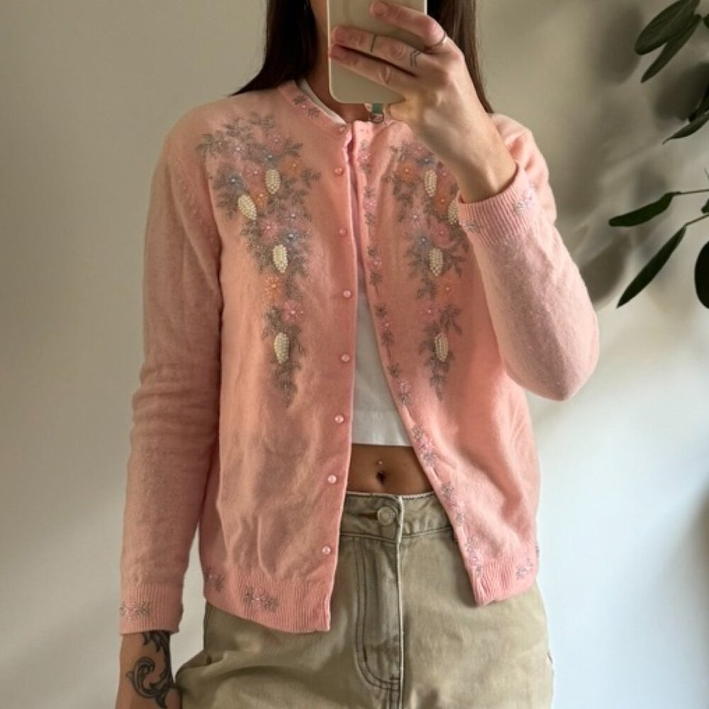 Hand Beaded Vintage Cardigan